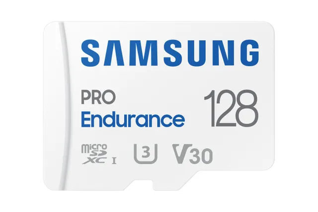 Micro Secure Digital SDXC 128 GB Samsung PRO Endurance, 100/30 MB/sek, UHS-I U1 Class10, inspelning i upp till 43 800 tim