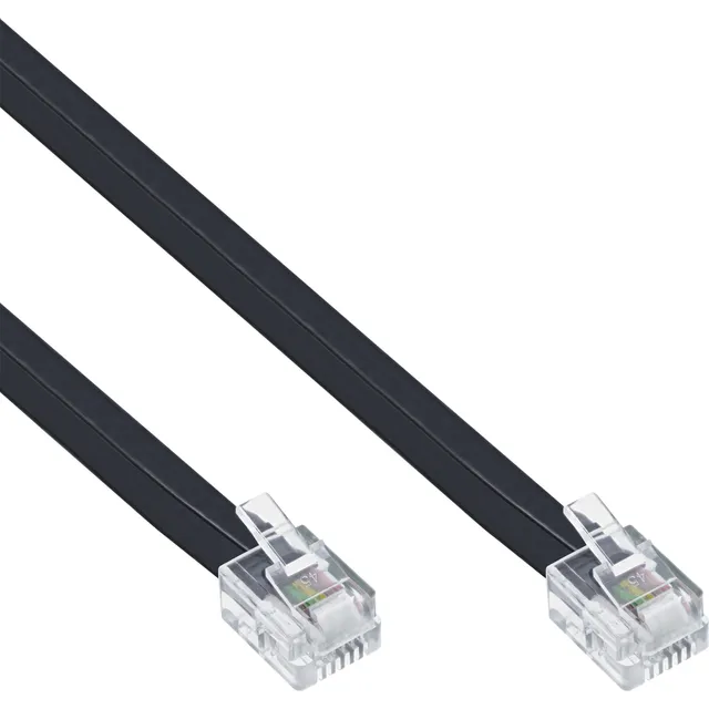 18842, 2 m, RJ12, RJ12, Svart, Hanstik/Hanstik