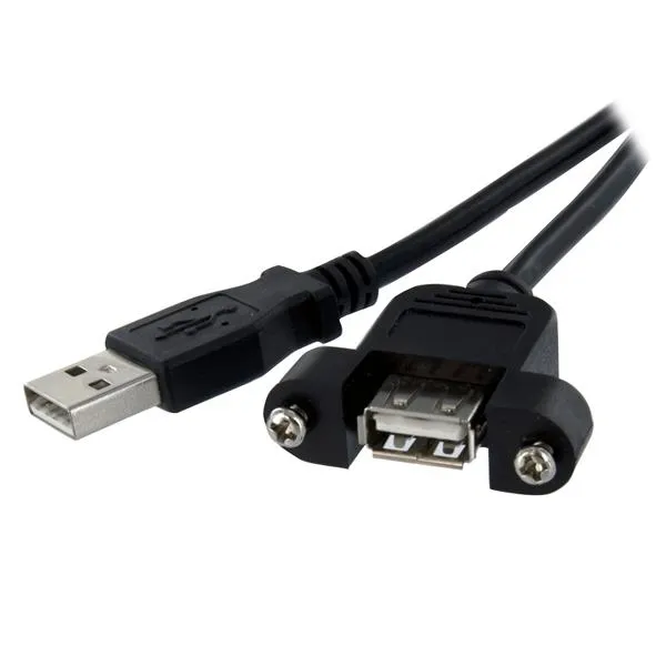 PANEL MOUNT USB EXTENSION CABLE FEMALE TO MALE USB A PORT 91 CM