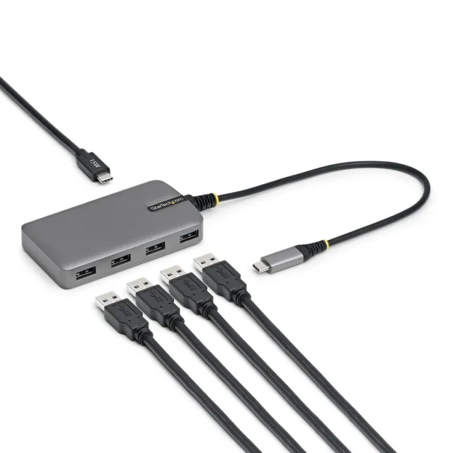 StarTech.com - Hubb - 4 x USB 3.2 Gen 1 + 1 x USB-C + 1 x USB-C 3.2 Gen 1 - skrivbordsmodell