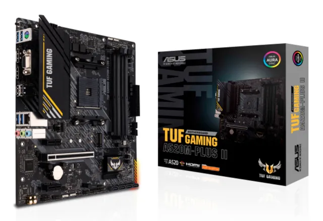 TUF GAMING A520M-PLUS II Moderkort - AMD A520 - AMD AM4 - DDR4 RAM - Micro-ATX