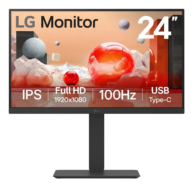 24" LG 24BA750-B - 1920x1080 (FHD) - 100Hz - IPS - 65W USB-C - KVM switch