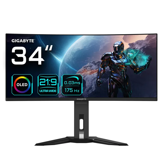 34" GIGABYTE MO34WQC - 3440x1440 (UWQHD) - 175Hz - OLED - 18W USB-C - KVM switch