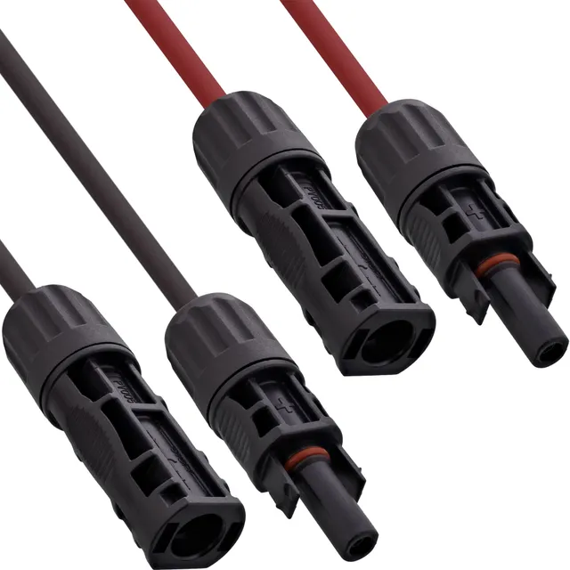 95601, Kabel för medelhög spänning, Röd, Svart, 0,7 mm, Förtennad koppar, 6 mm ², 1500 V