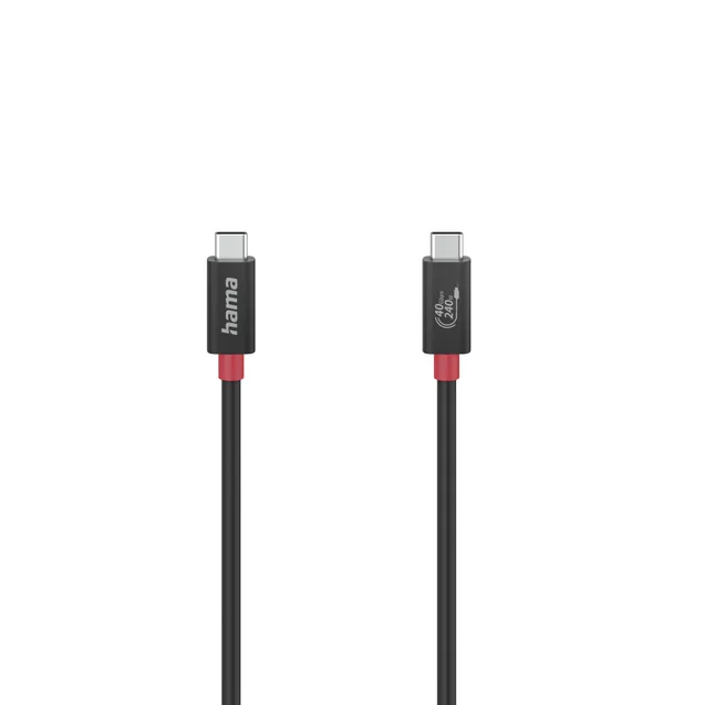 USB4 Gen 3x2 USB-C -kaapeli, 240 W, 1 m, musta