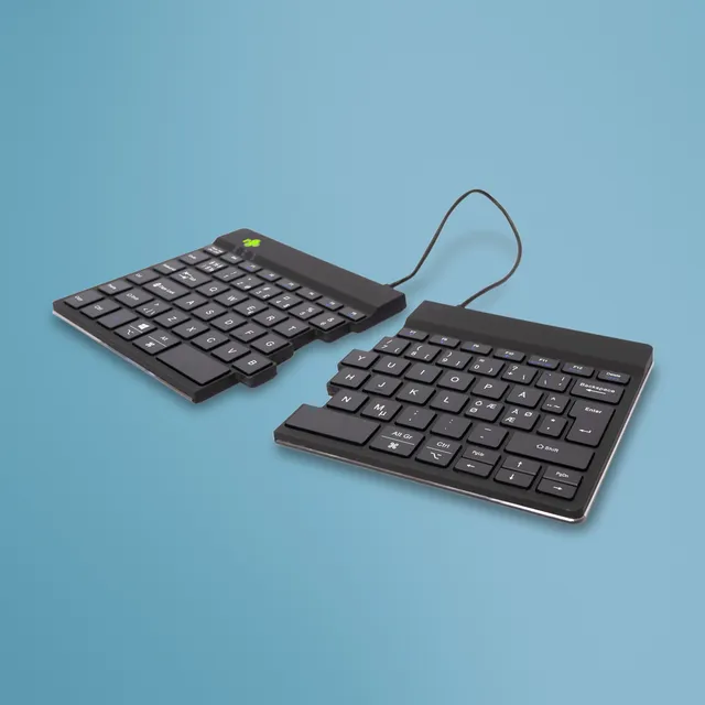 R-Go Split Break - keyboard - with integrated break indicator - QWERTY - Nordic - black - Tangentbord - Nordisk - Svart