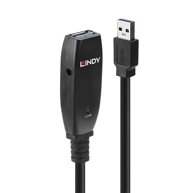 43322, 15 m, USB A, USB A, USB 3.2 Gen 1 (3.1 Gen 1), 5 Gbit/sek, Sort