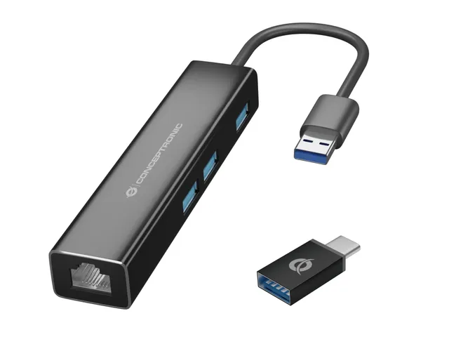 DONN07BA - hub - 3 ports USB Hub - 3 porte - Svart