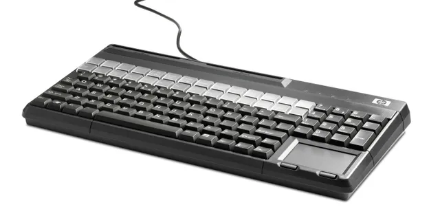 HP POS Keyboard with Magnetic Stripe Reader - Tangentbord - USB - QWERTY - för Engage Flex Mini Retail System, Engage One, MX12, RP9 G1 Retail System