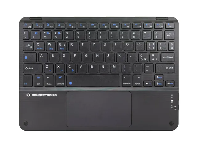 TOBIN01BIT - keyboard - 10" - with touchpad LED indicator - QWERTY - Italian - black Input Device - Tangentbord - Italiensk - Svart