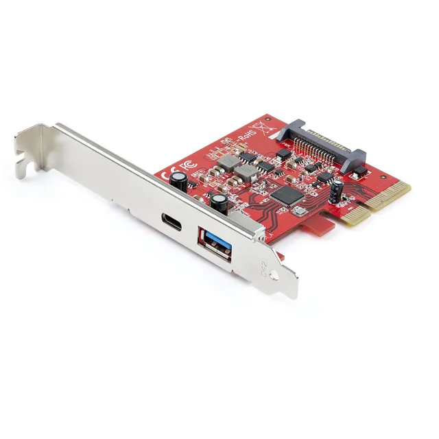 2 portar 10 Gbit/s USB-A &,amp, USB-C PCIe-kort - USB 3.1 Gen 2 PCI Express Type C/A-kortadapter för värdkontroller - USB 3.2 Gen 2x1 PCIe