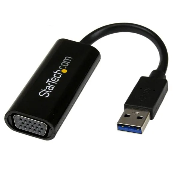USB 3.0 till VGA-adapter - Slim design - 1920x1200 - Videokort - TAA-kompatibel - USB typ A hane till HD-15 (VGA) hona - 19 cm - svart - för