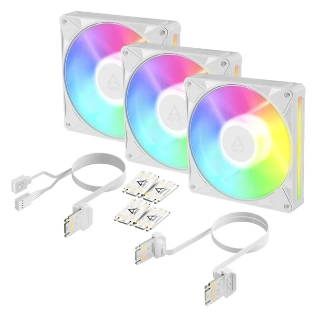 BioniX P14 A-RGB - 3pack - Chassi fläkt - 140mm - Vit med RGB LED