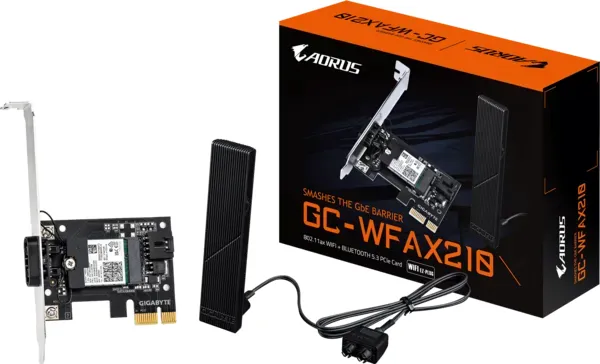 Gigabyte GC-WFAX210 - Nätverksadapter - PCIe 4.0 - Wi-Fi 6E, Bluetooth 5.2
