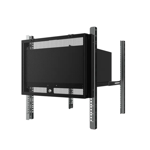- Rack cover panel - RAL 9005, svart - 8U