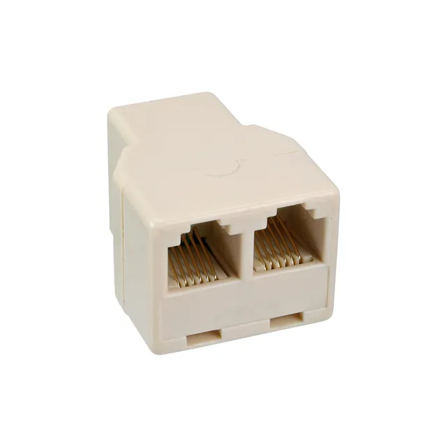 69999B, RJ12-hona, 2 x RJ12, vit