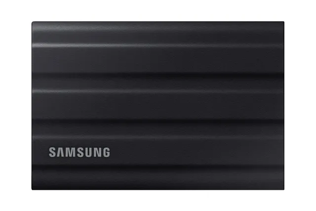 T7 Shield 1 Tt USB 3.2 Gen 2 (USB-C) -ulkoinen SSD, kannettava, laitteistosalaus, salasanasuojaus, musta