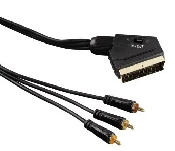 - Videokabel - RCA x 3 hane till SCART hane -