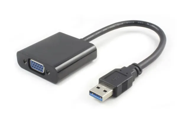 Adapter MicroConnect, USB 3.0 till VGA, 1080p - Svart