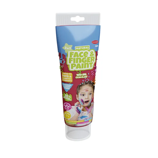 Natural Face & Fingerpaint Tube - Red 100ml