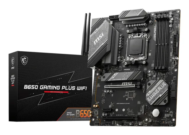 B650 GAMING PLUS WIFI - Moderkort - ATX - Socket AM5 - AMD B650 Chipuppsättning - USB 3.2 Gen 1, USB-C 3.2 Gen 2x2, USB 3.2 Gen 2, USB-C 3.2 Gen2 - 2.5 Gigabit LAN, Wi-Fi 6E, Bluetooth - inbyggda grafiken (CPU krävs) - HD-ljud (8 kanaler)