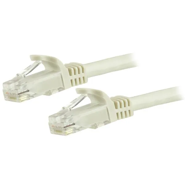 StarTech.com 1.5m CAT6 Ethernet Cable, 10 Gigabit Snagless RJ45 650MHz 100W PoE Patch Cord, CAT 6 10GbE UTP Network Cable w/Strain Relief, White, Wiri