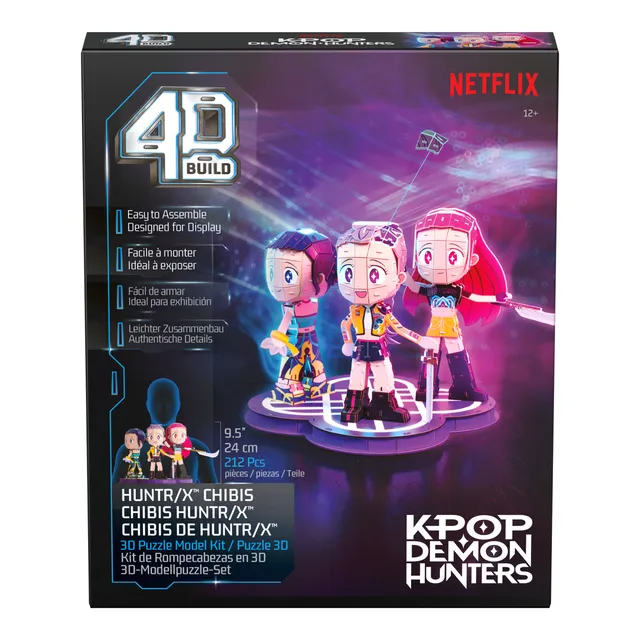 4D Builds K-Pop Demon Hunters Huntrx Chibis 3D Puzzle (212 bitar)