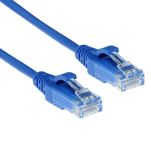 Blue 1 meter LSZH U/UTP CAT6 slimline patchkabel med RJ45-kontakter CAT6 U/UTP SLIMLINE BU 1.00M (DC9601)