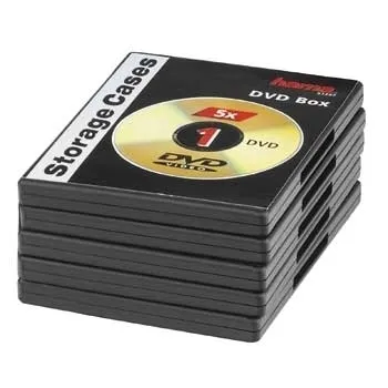 Cd-böcker för lagring av DVD'er - sort (pakke med 5)