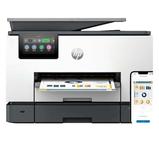 Officejet Pro 9130b All in One - Color inkjet | A4/Legal | Wi‑Fi(ac) | USB/LAN Multifunktions - Färg - Bläck