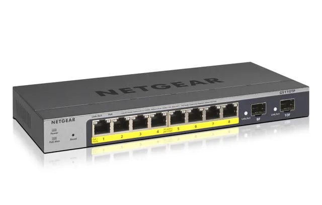 GS110TPv3 8-Port Gigabit PoE+ Ethernet Smart Switch with 2 SFP Ports and Cloud Management