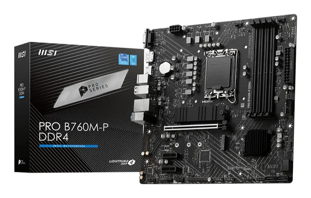 PRO B760M-P DDR4 Moderkort - Intel B760 - Intel LGA1700 - DDR4 RAM - Micro-ATX