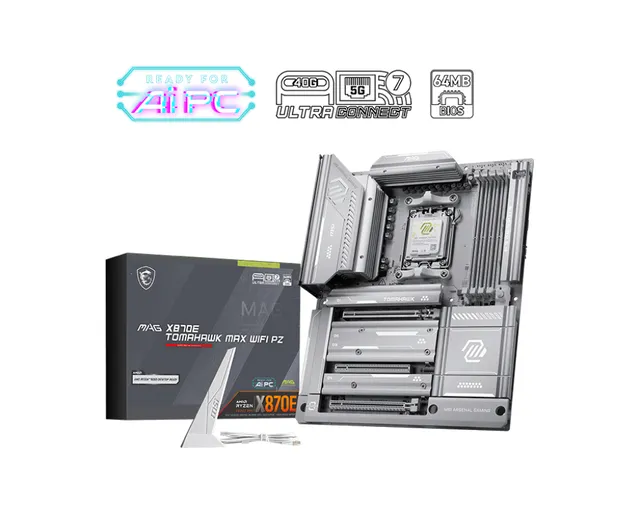MAG X870E TOMAHAWK MAX WIFI PZ Moderkort - AMD X870E - AMD AM5 - DDR5 RAM - ATX (Project Zero)