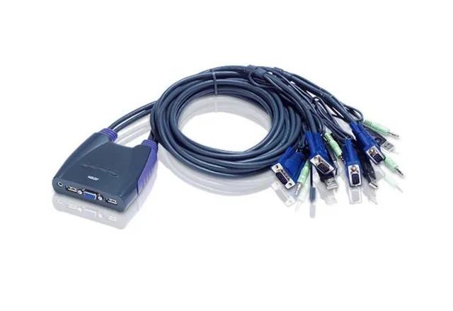 Systemswitch Aten CS64US, 4-vägs KVM, VGA, USB, ljud