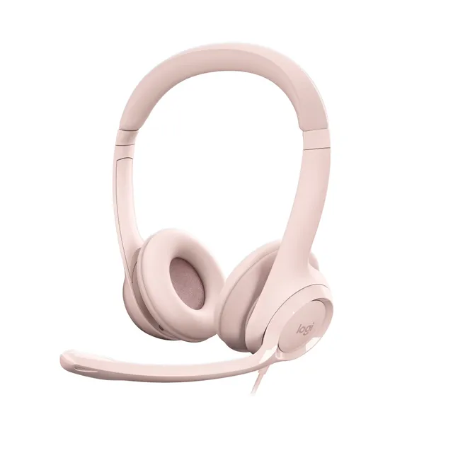 H390 trådbundet headset för PC/Laptop, stereohörlurar med brusreducerande mikrofon, USB-A, ROSE
