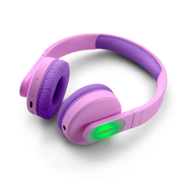 Kids TAK4206PK - Hörlurar - på örat - Bluetooth - trådlös, kabelansluten - 3,5 mm kontakt - rosa