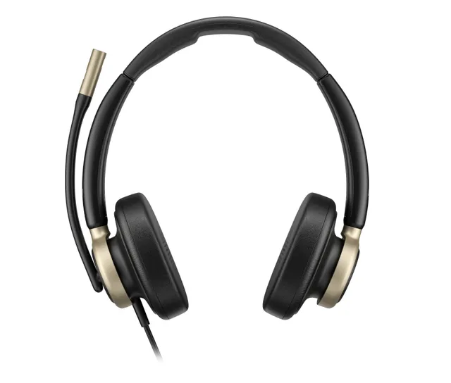 Poly Mission 825 - Mission 800 Series - headset - på örat - kabelansluten - aktiv brusradering - USB-A, USB-C - svart - Certifierad för Microsoft-teams, Works With Chromebook Certified, Zoomcertifierad, Google Meet-certifierad