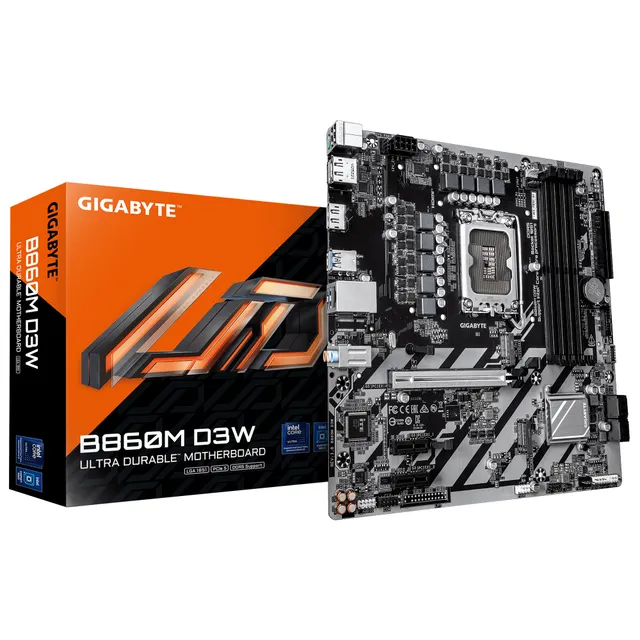 B860M D3W Moderkort - Intel B860 - Intel LGA1851 - DDR5 RAM - Micro-ATX