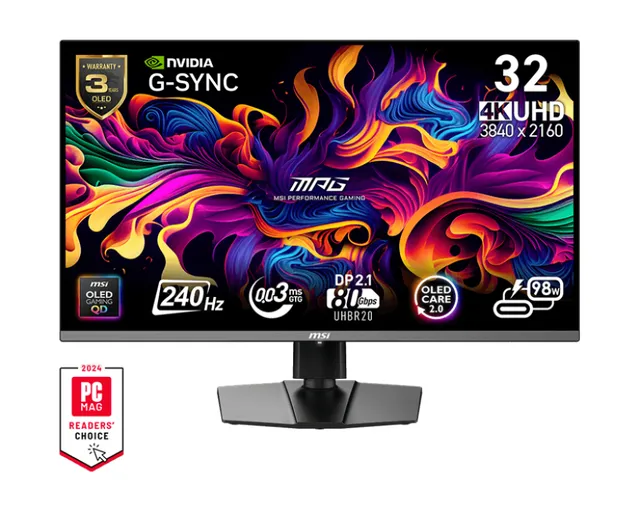 32" MSI MPG 322URXDE - 3840x2160 - 240Hz - QD-OLED - KVM switch