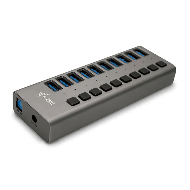 USB 3.0-hub i-tec Charging HUB, 10xUSB 3.2, inkl. 48W strömadapter