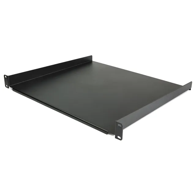 1U serverrackhylla - Universell fribärande serverhylla med rackfäste för 19-tums nätverksutrustning i rack och skåp - Kraftigt stål - Viktkapacitet 20 kg - 41 cm djupt fack, svart - Hylla för rack - svart - 1U - 16 - för P/N: CABSHELF116V, RK1536BKF, RK1833BKM, RK1836BKF