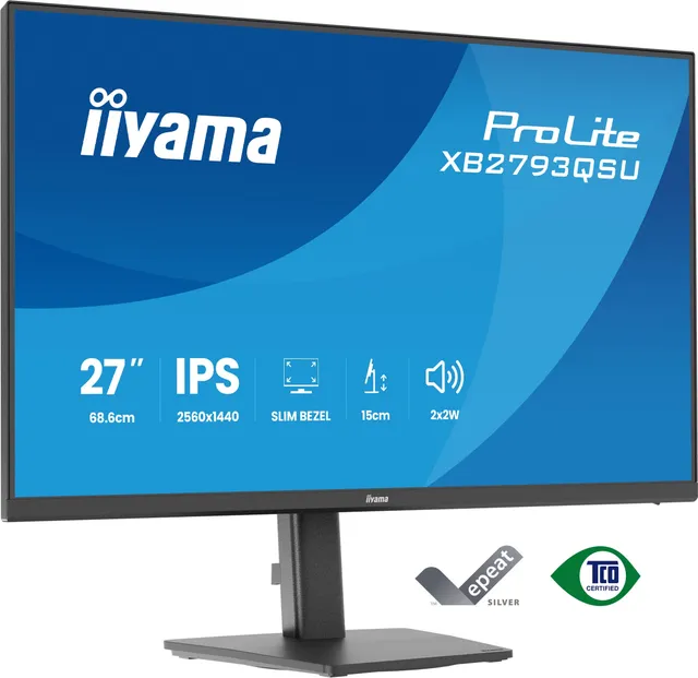 ProLite XB2793QSU-B1 - LED-skärm - 27" - 2560 x 1440 QHD @ 75 Hz - IPS - 350 cd/m² - 1000:1 - 1 ms - HDMI, DisplayPort - högtalare - svart, mat