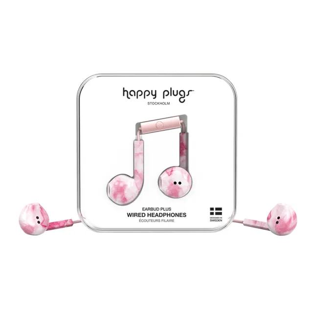 Earbud Plus in-ear hörlurar (rosa marmor)