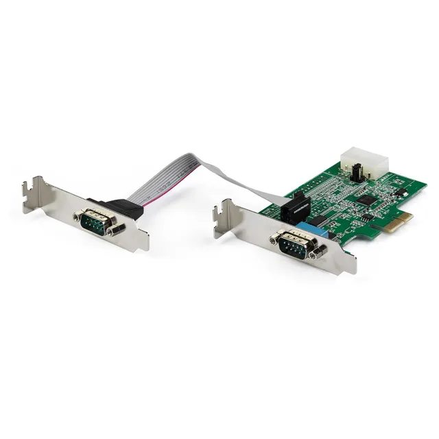 2-portars PCI Express RS232-seriellt adapterkort - PCIe RS232-seriellt värdstyrenhetskort - PCIe till seriell DB9 - 16950 UART - Expansionsko