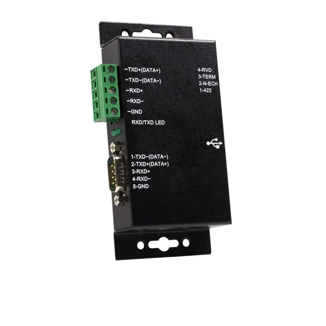 1 Port Metal Industrial USB to RS422/RS485 Serial Adapter w/ Isolation (ICUSB422IS) - Seriell adapter - USB - RS-422, RS-485 - svart
