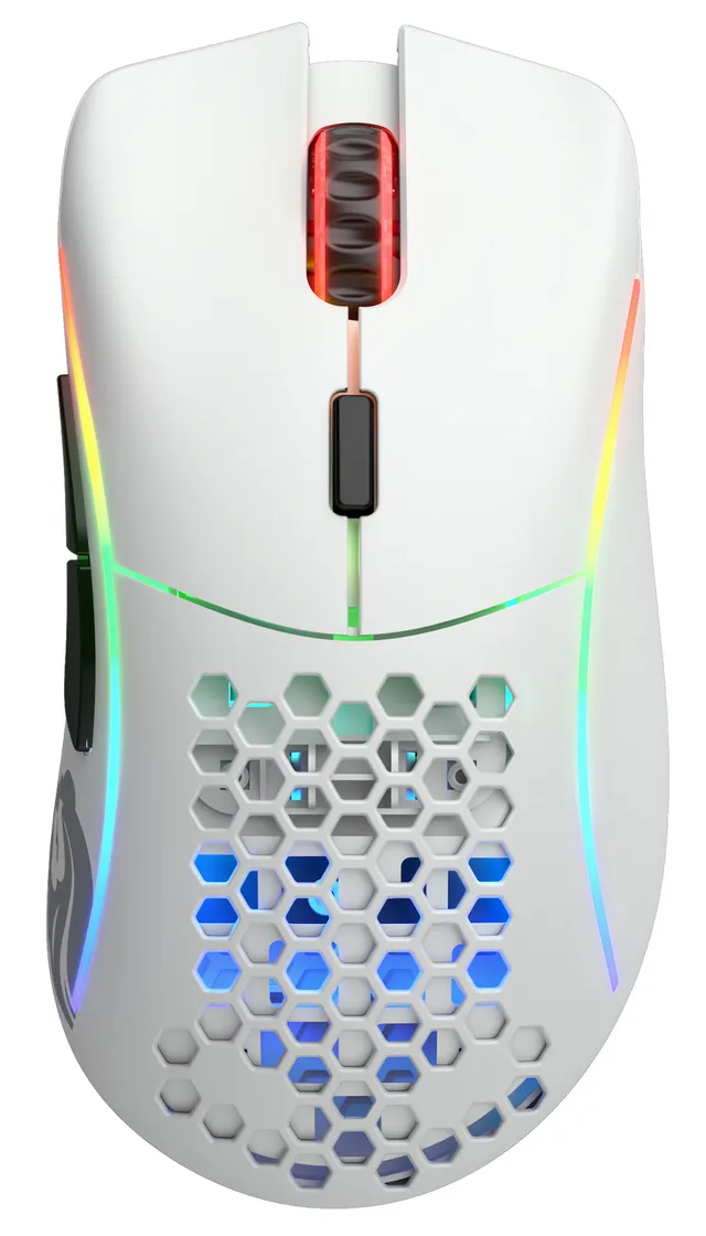 Model D Wireless - Matte White - Gamingmus - Optic - 6 knappar - Vit med RGB ljus