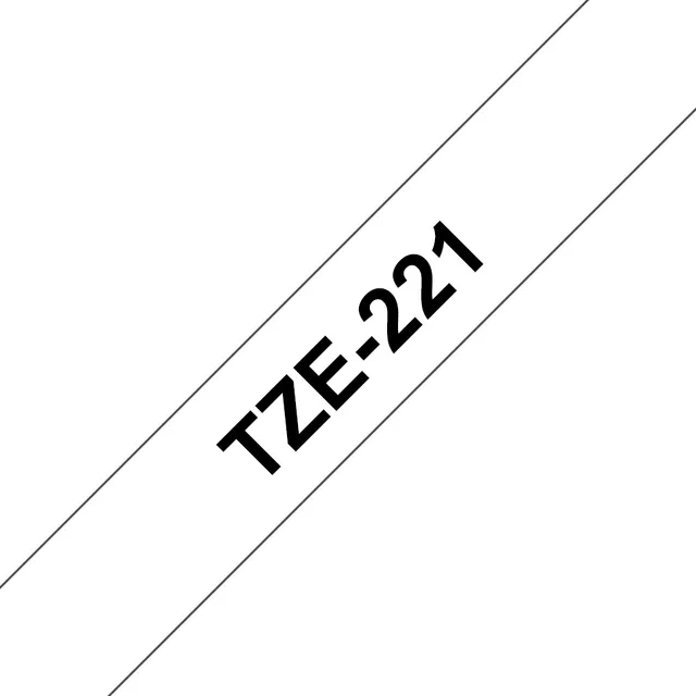 Tze-221 Etikett-Tejp, svart På vitt