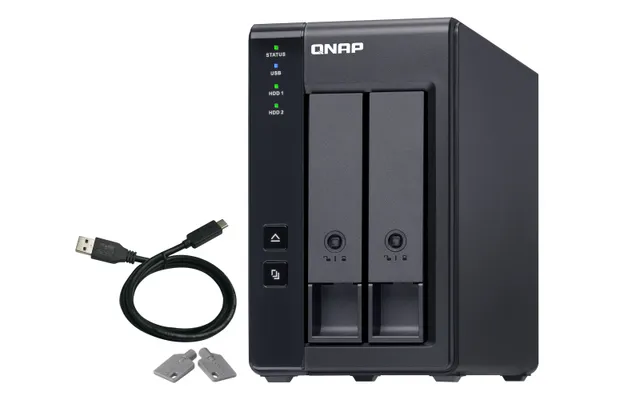 TR-002 Direct Attached Storage med RAID, 2x3.5" SATA HDD/SSD, USB-C 3.2 Gen.2