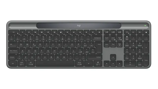 K980 Signature Slim Solar+ Wireless - Tangentbord - Italiensk - Grå