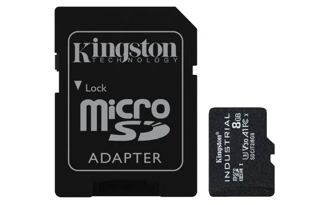 Industrial - Flash-minneskort (adapter, microSDHC till SD inkluderad) - 8 GB - A1 / Video Class V30 / UHS-I U3 / Class10 - microSDHC UHS-I